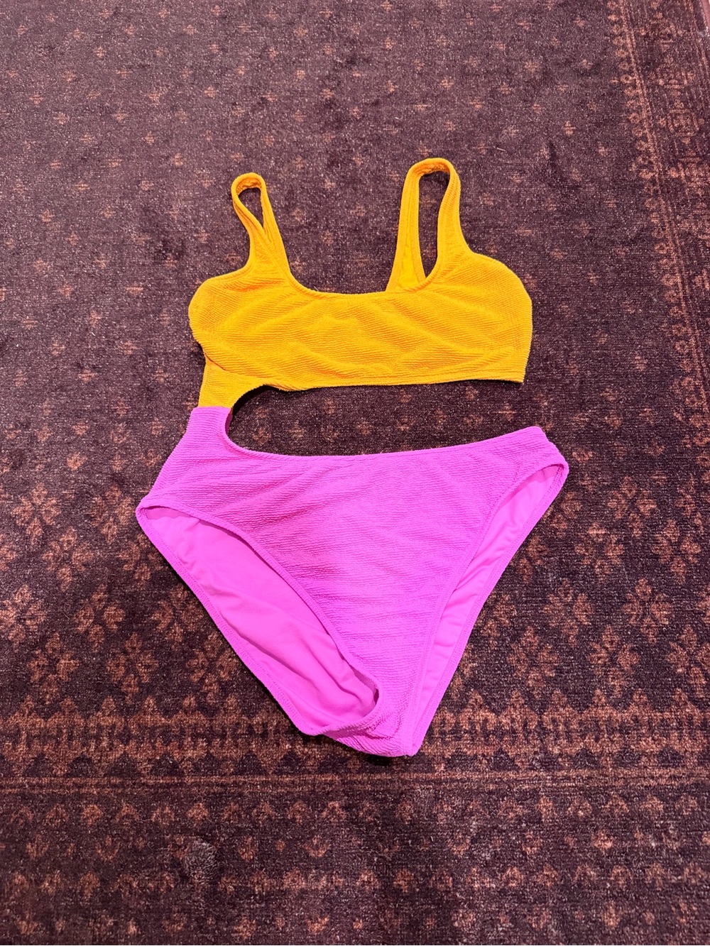 Wild Fable Swimsuit- Yellow & Hot Pink Size L